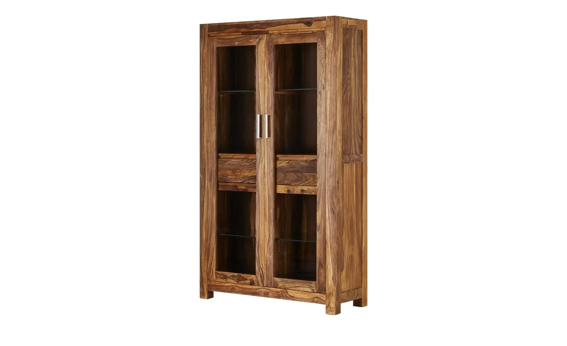 Vaache Sheesham Wood Glass Display Cabinet (190 cm, 2 Door)