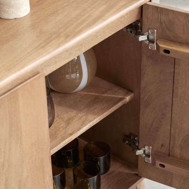Eliana – Solid Mango Wood Sideboard (160 cm, 4 Door)