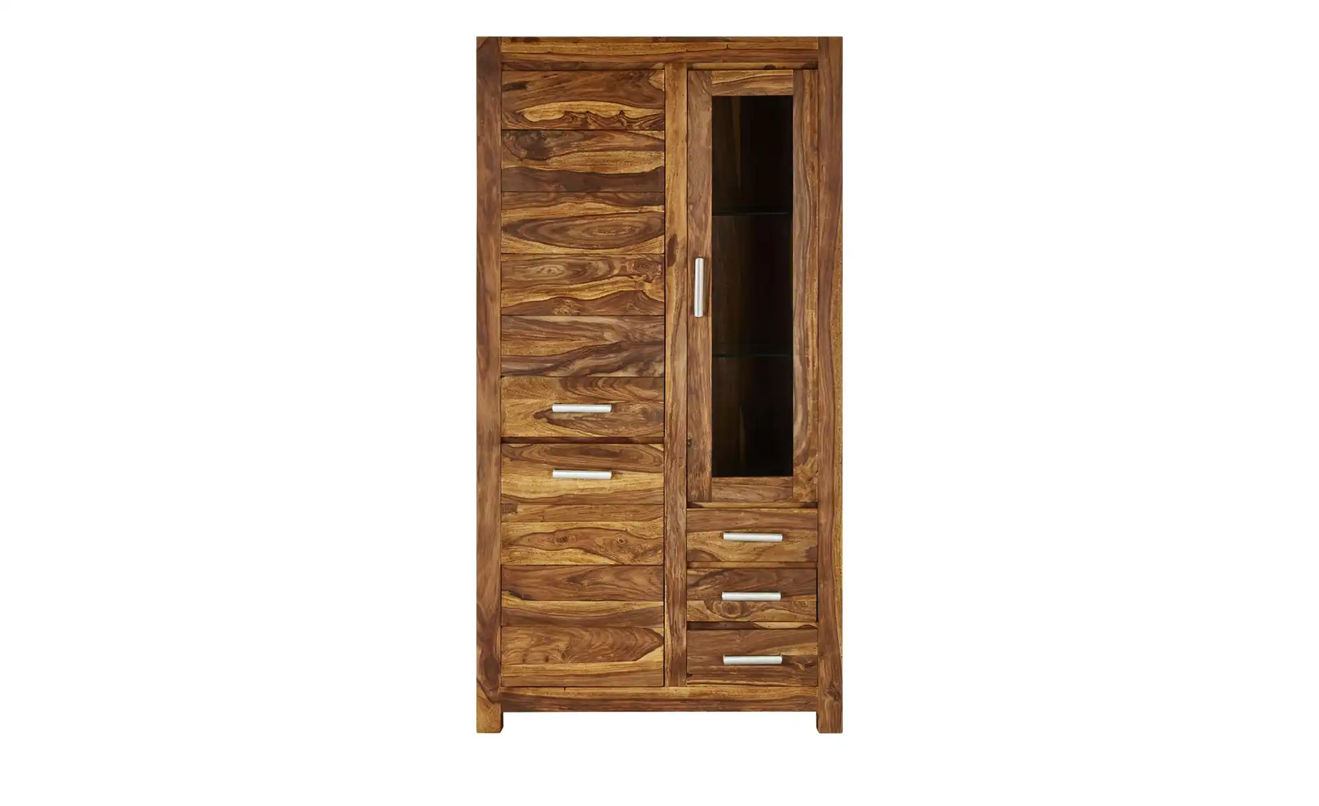 Vaache Sheesham Wood Glass Display Cabinet (190 cm, 3 Door)