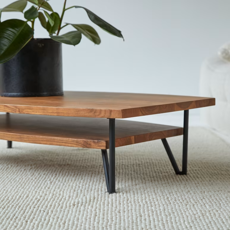 Elio – Solid Acacia Wood Coffee Table (110 cm)