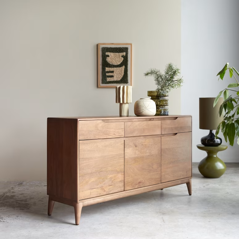 Eliana – Solid Mango Wood Sideboard (145 cm, 3 Doors, 3 Drawers) — alternate view