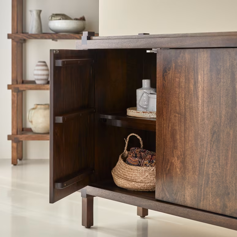 Hera – Solid Mango Wood Sideboard (190 cm, 4 Door)