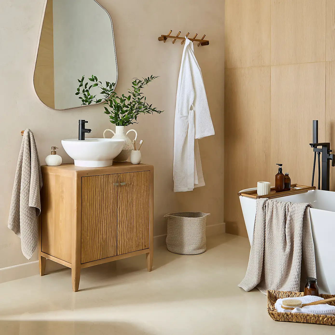 Artisan Carve – Solid Mango Wood Bathroom Vanity Unit