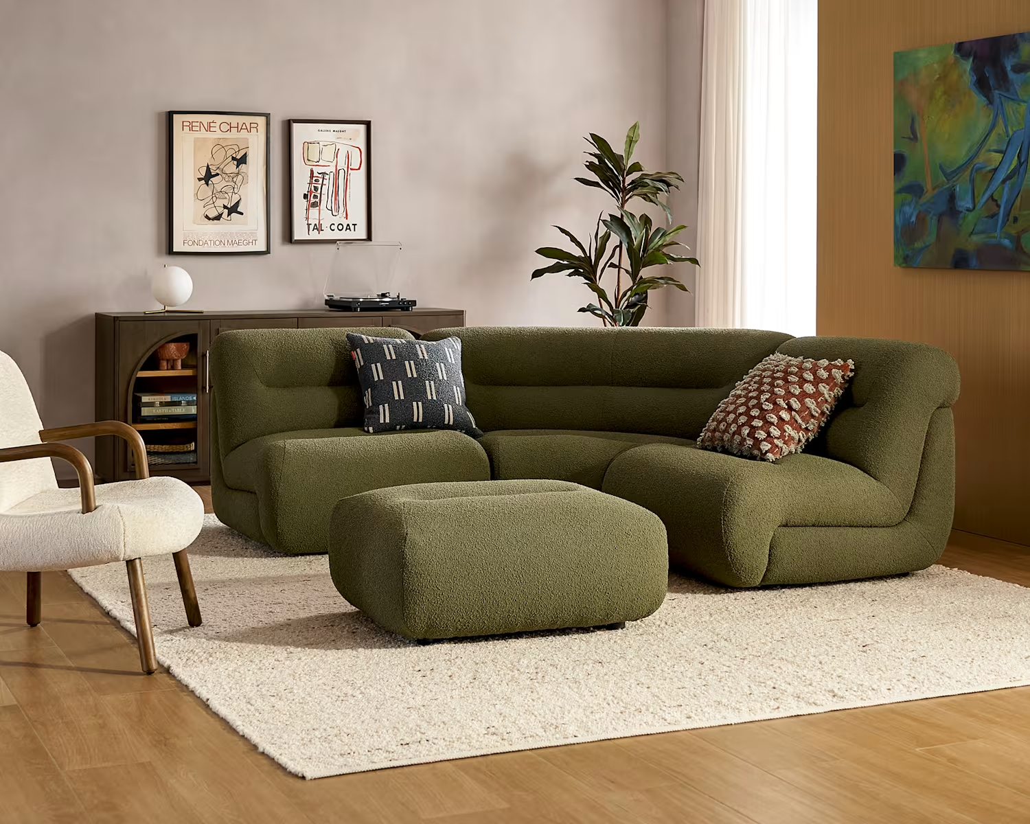 Bombé 3-Piece Sectional Sofa