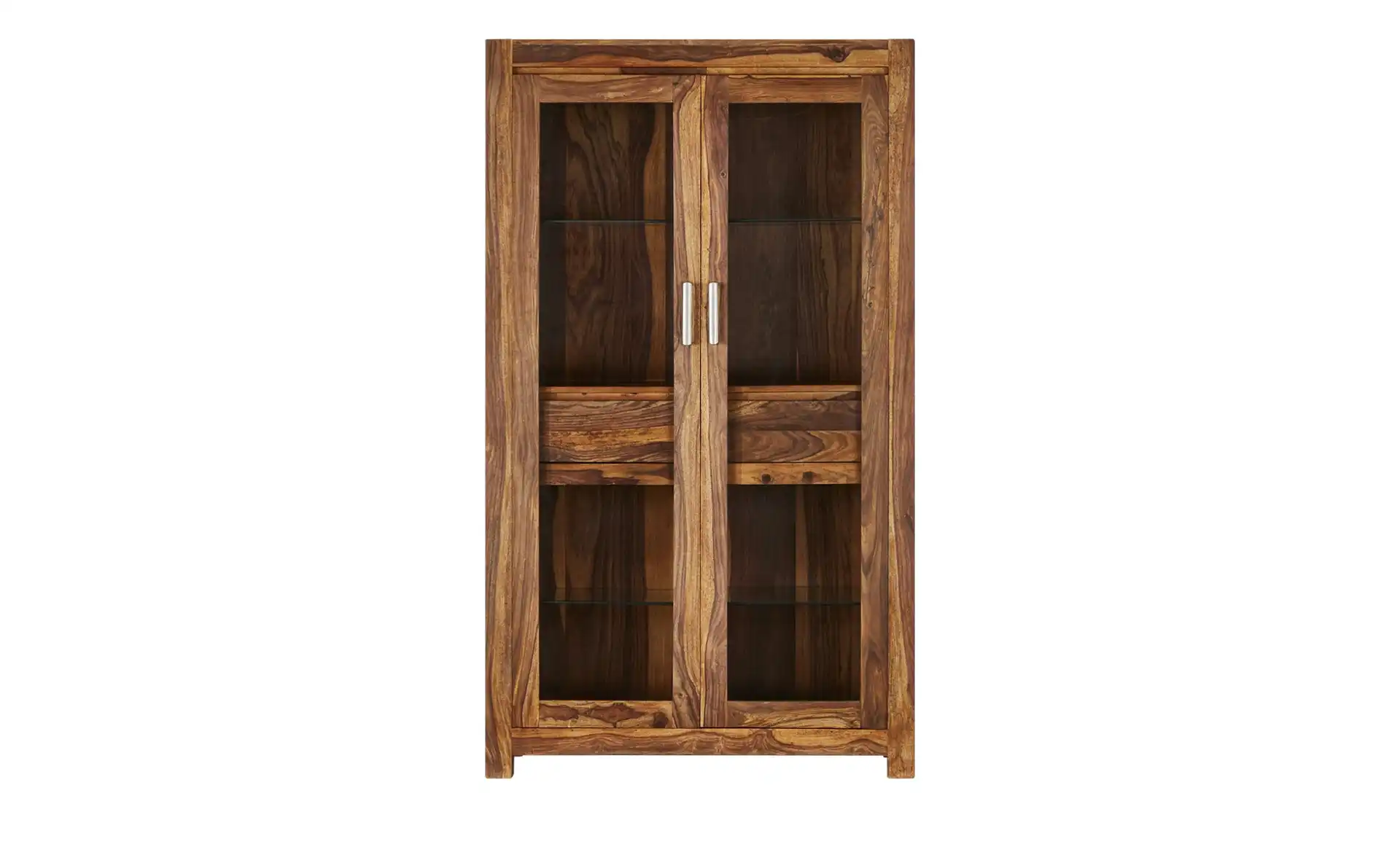 Vaache Sheesham Wood Glass Display Cabinet (190 cm, 2 Door)