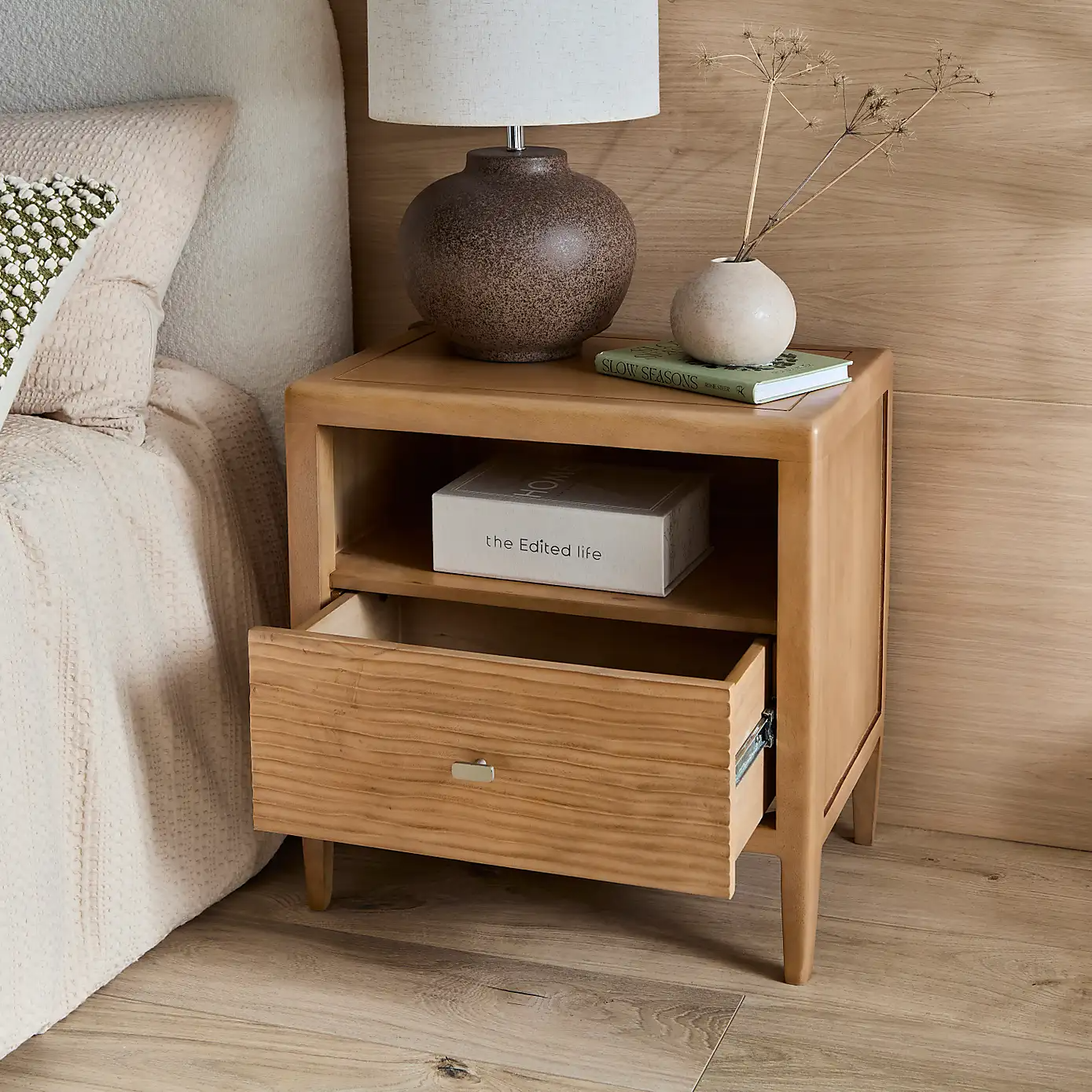 Artisan Carve – Solid Mango Wood Bedside Table — alternate view