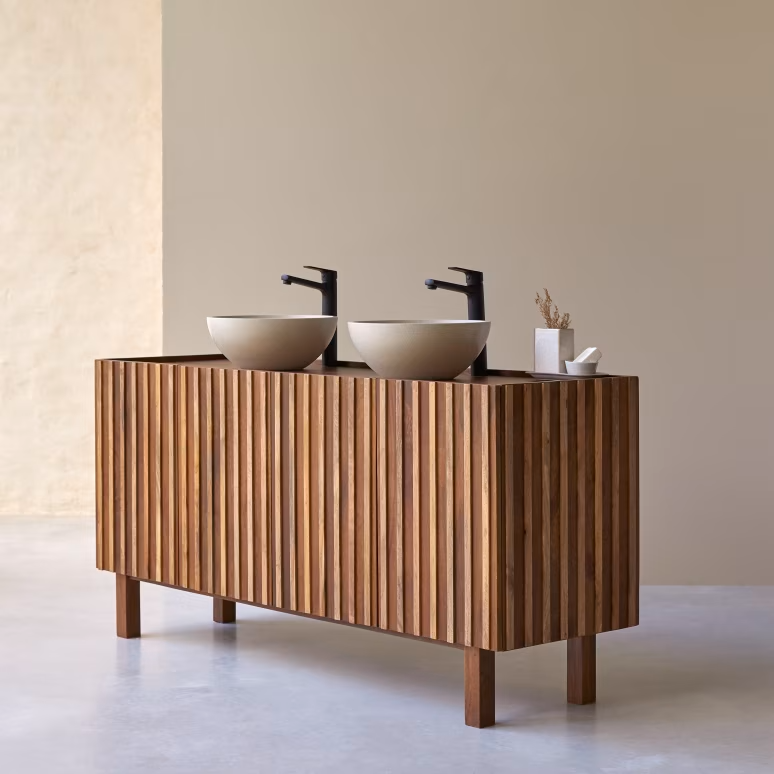 Theo – Solid Mango Wood Double Vanity Unit