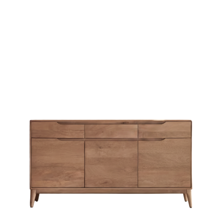 Eliana – Solid Mango Wood Sideboard (145 cm, 3 Doors, 3 Drawers)