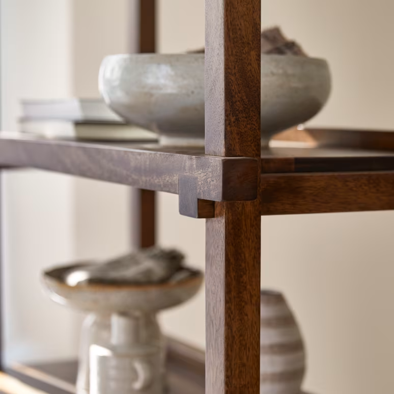 Hera – Solid Mango Wood Tall Bookcase