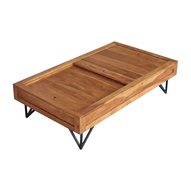 Elio – Solid Acacia Wood Coffee Table (117 cm)