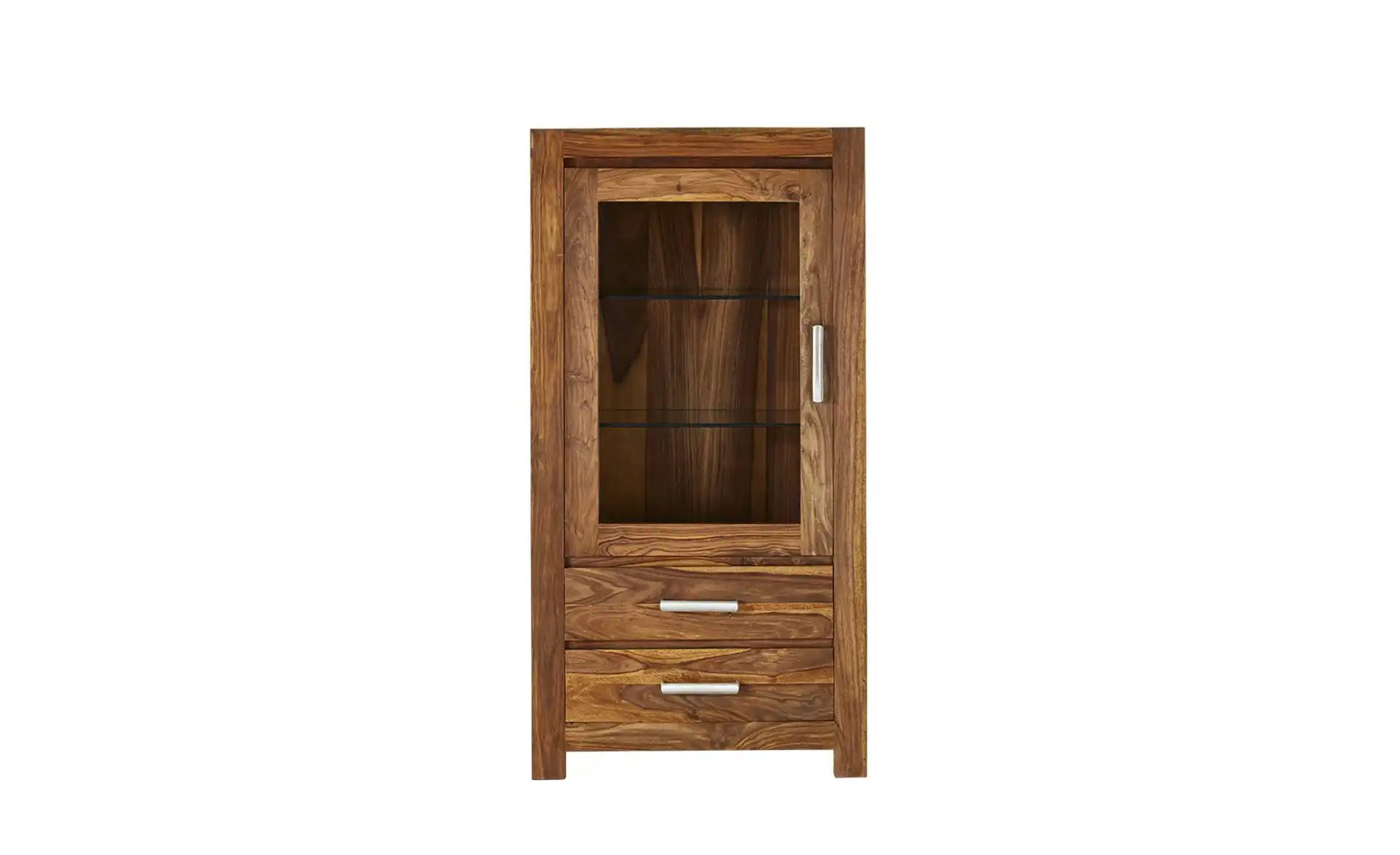 Vaache Sheesham Wood Glass Display Cabinet (135 cm, 1 Door)