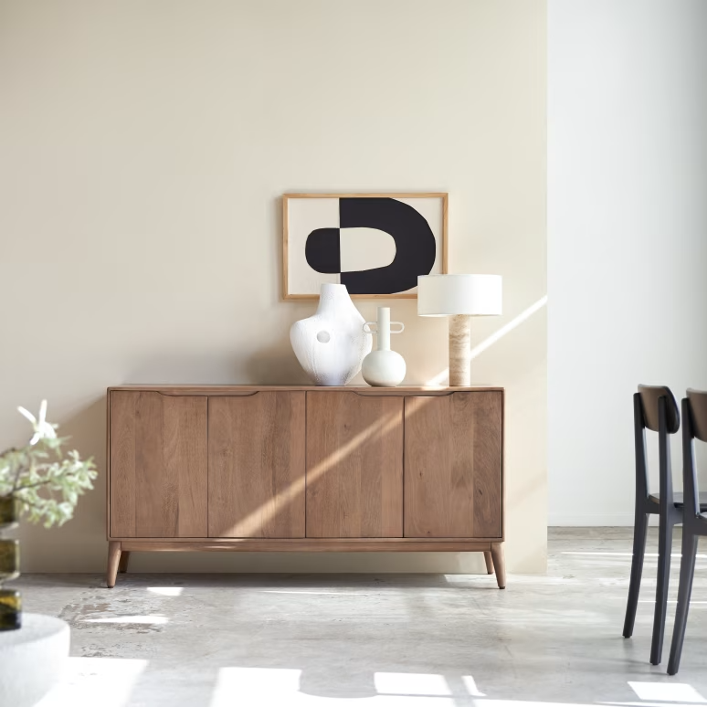 Eliana – Solid Mango Wood Sideboard (160 cm, 4 Door)