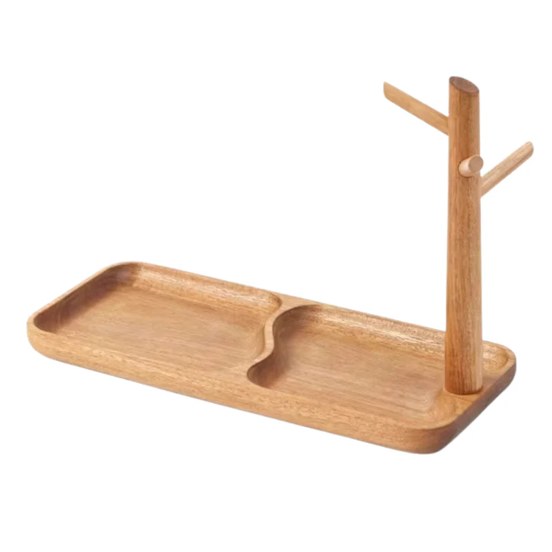 Vera Solid Wood Key Holder with Storage Tray