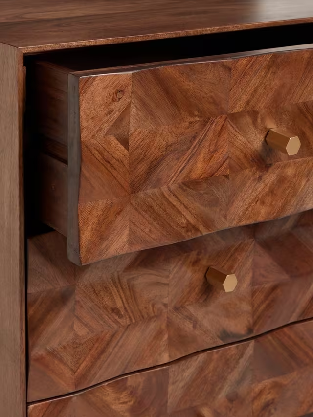 Aurum Solid Acacia Wood Tall Chest of Drawers