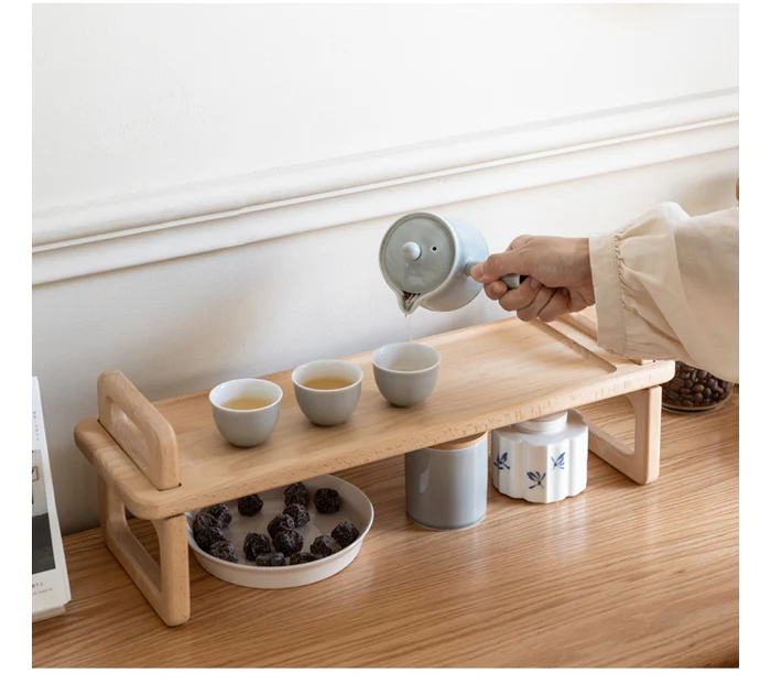 Vera Solid Wood Desktop Storage Shelf