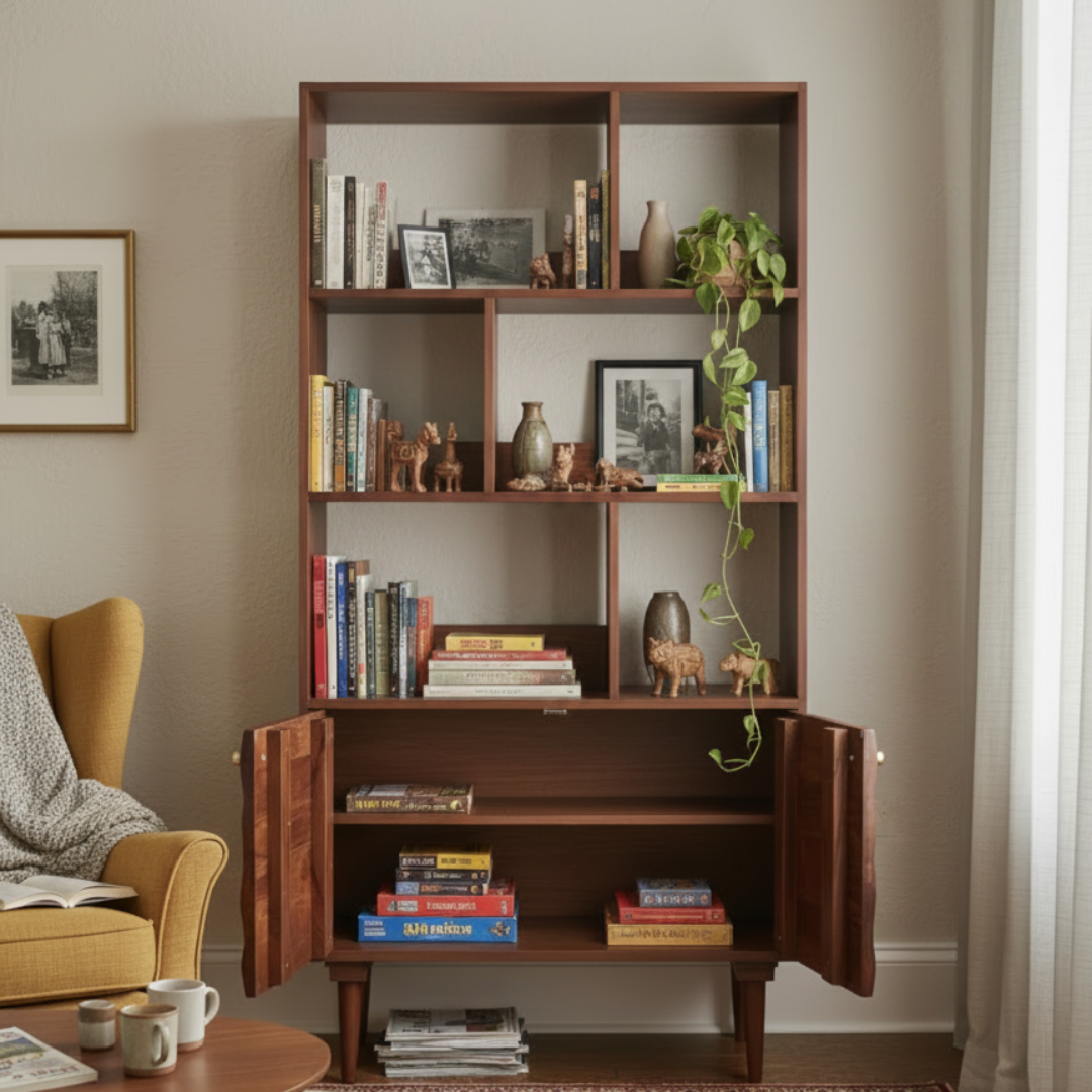 Aurum Solid Acacia Wood Bookcase — alternate view