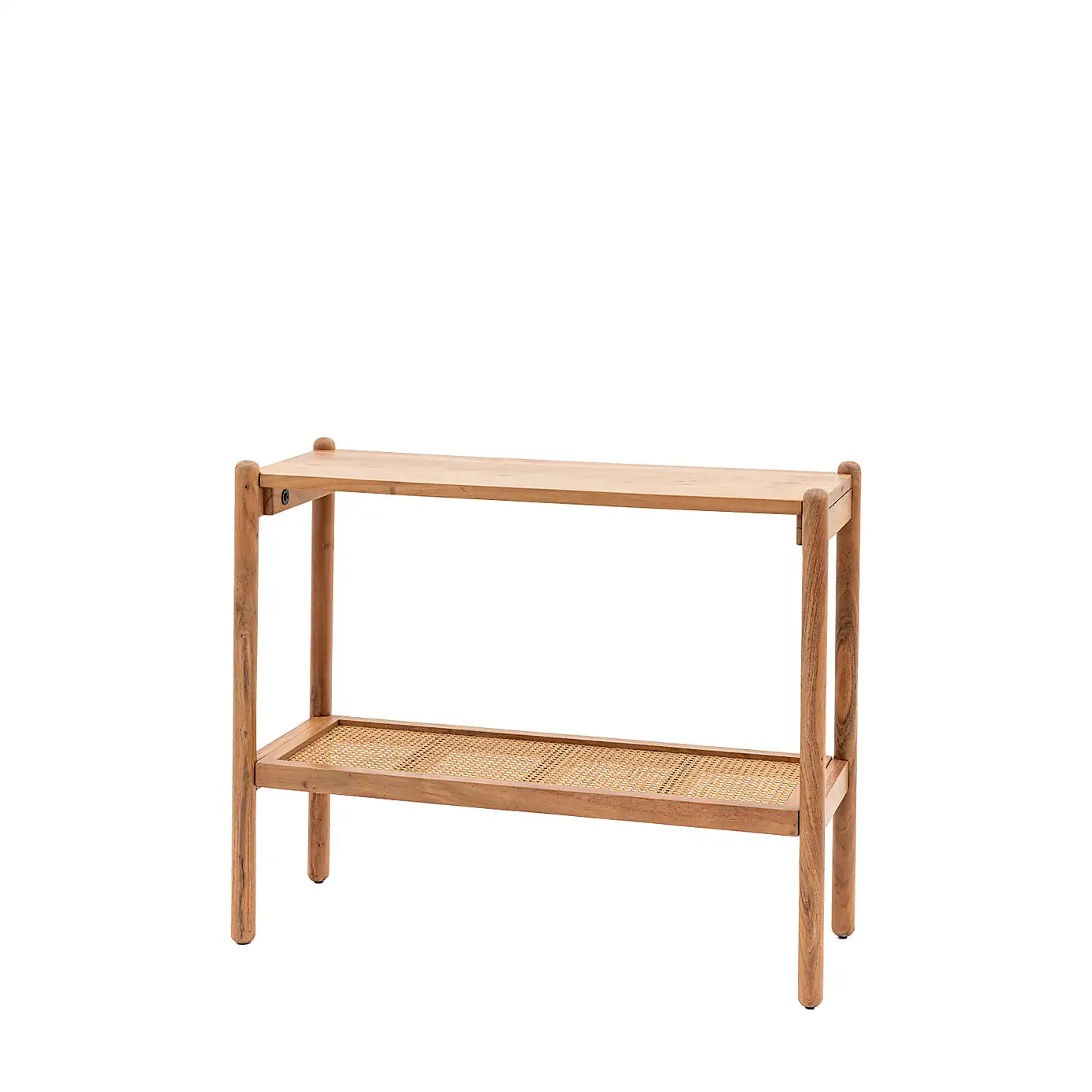Boho – Solid Mango Wood Console Table (100 cm, Rattan Shelf) — alternate view