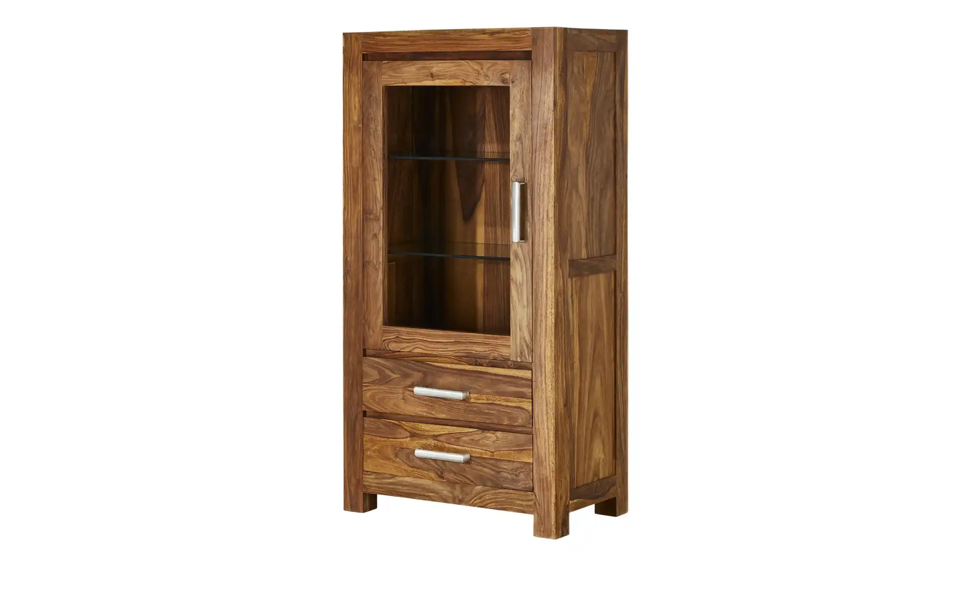 Vaache Sheesham Wood Glass Display Cabinet (135 cm, 1 Door)