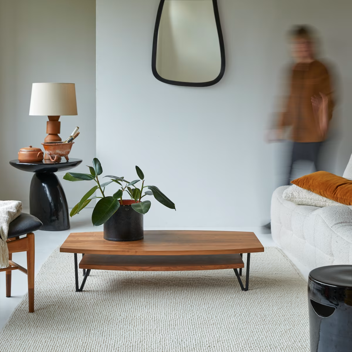 Elio – Solid Acacia Wood Coffee Table (110 cm)