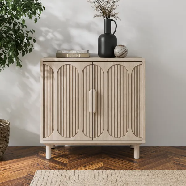 Diana – Solid Mango Wood Sideboard (77 cm, Compact Storage)