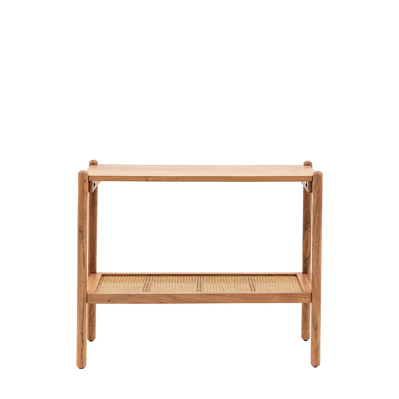 Boho – Solid Mango Wood Console Table (100 cm, Rattan Shelf)