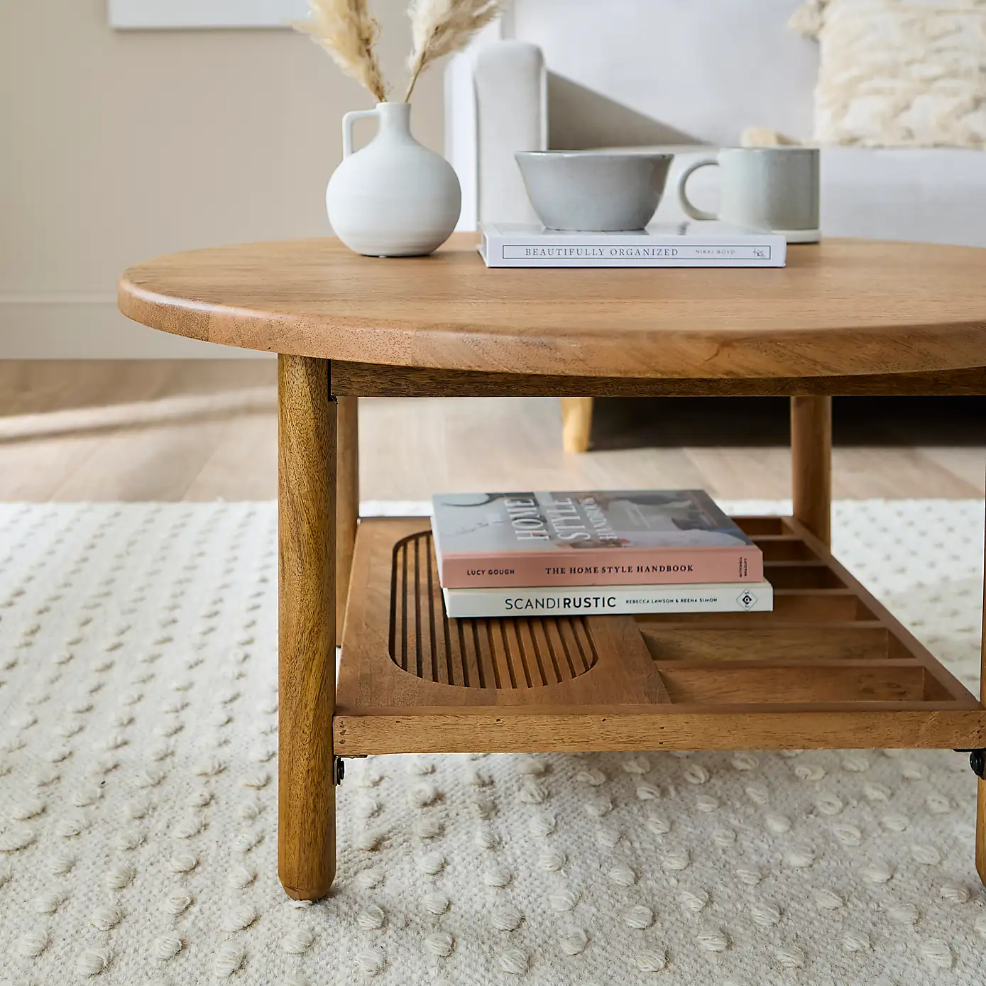 Diana – Solid Mango Wood Round Coffee Table