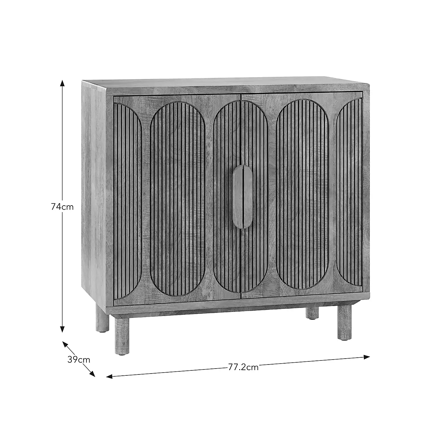 Diana – Solid Mango Wood Sideboard (77 cm, Compact Storage) — alternate view