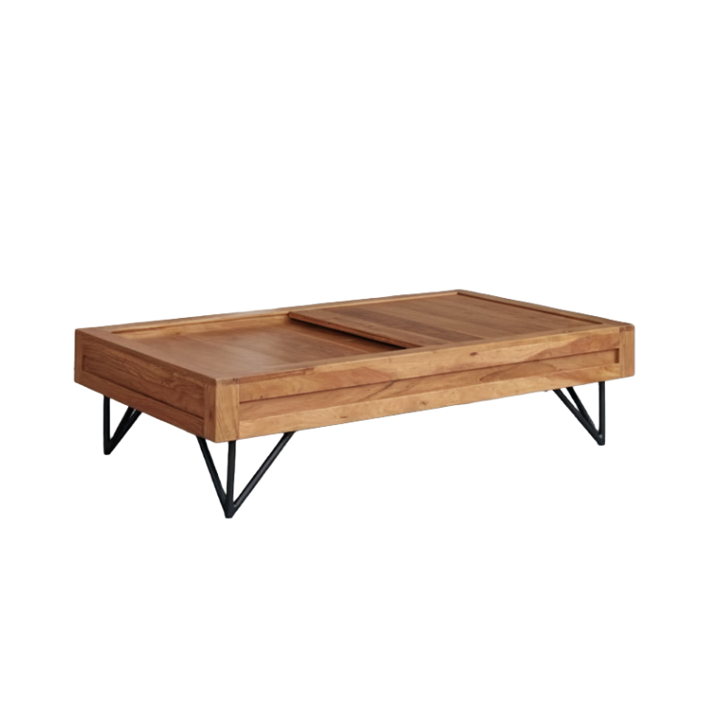 Elio – Solid Acacia Wood Coffee Table (117 cm)