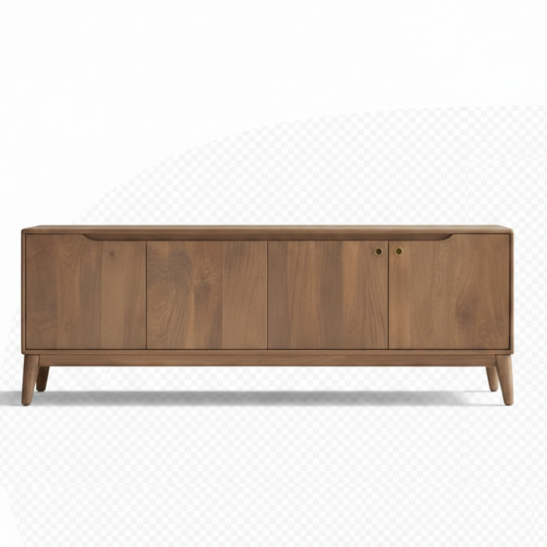Eliana – Solid Mango Wood TV Cabinet (160 cm, 4 Door)