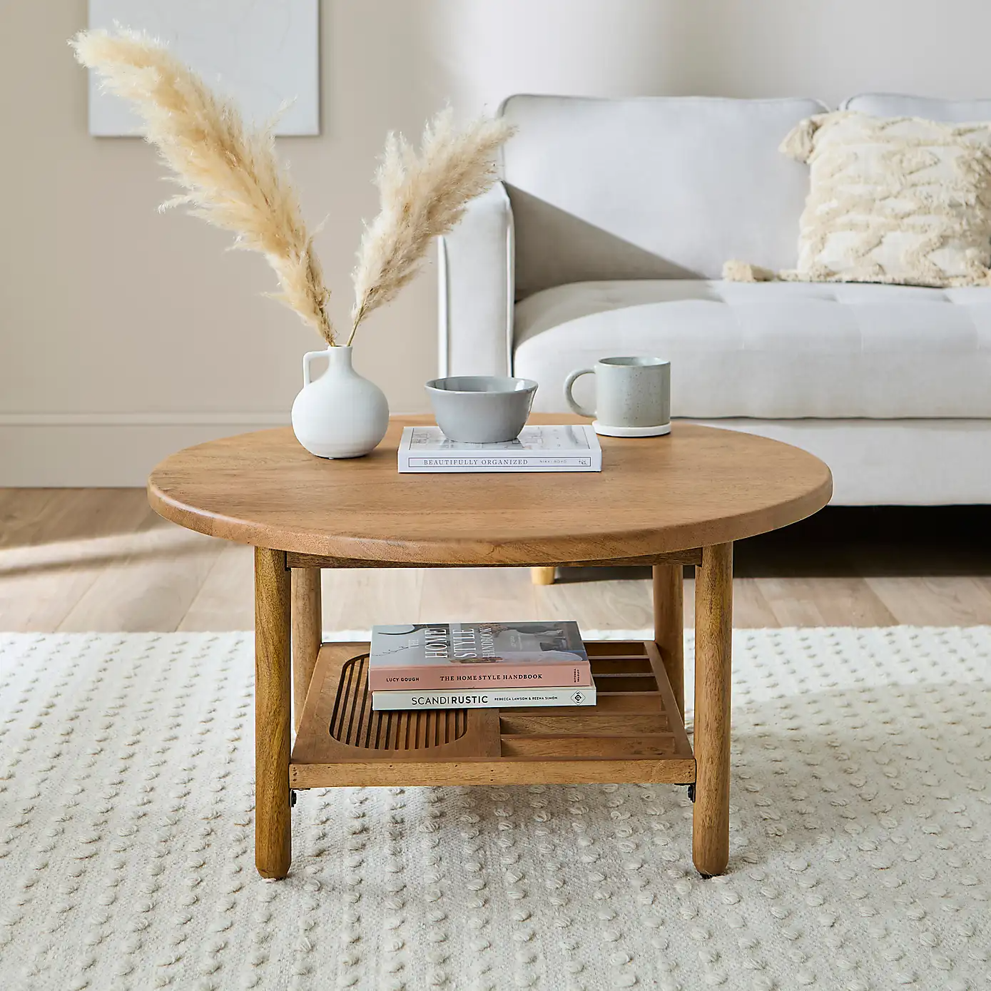 Diana – Solid Mango Wood Round Coffee Table