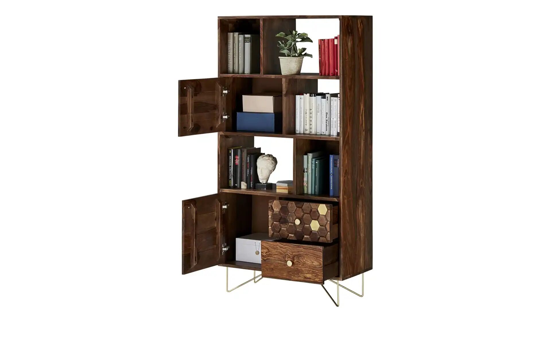 Yati wooden bookcase — alternate view